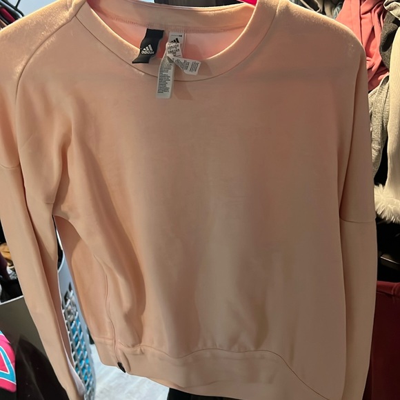 Light Pink Adidas Sweater With Zipper Detail - Picture 1 of 1